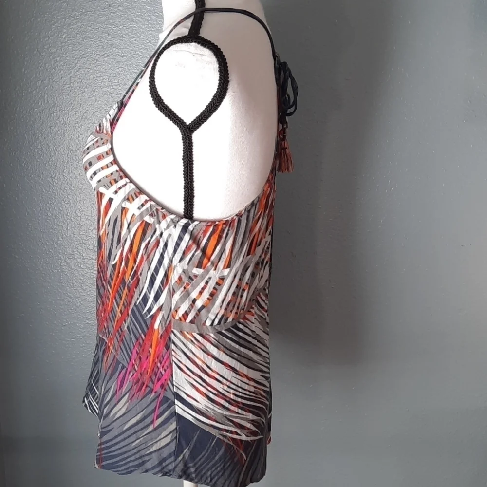 Lovestitch Strappy Tassel back Tropical Tank - Picture 7 of 9